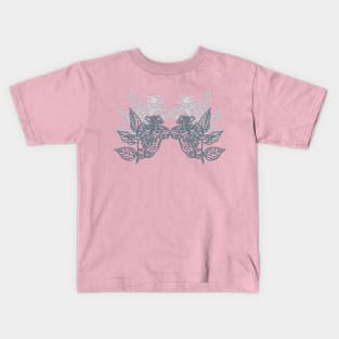 Floral symetrical line art Kids T-Shirt